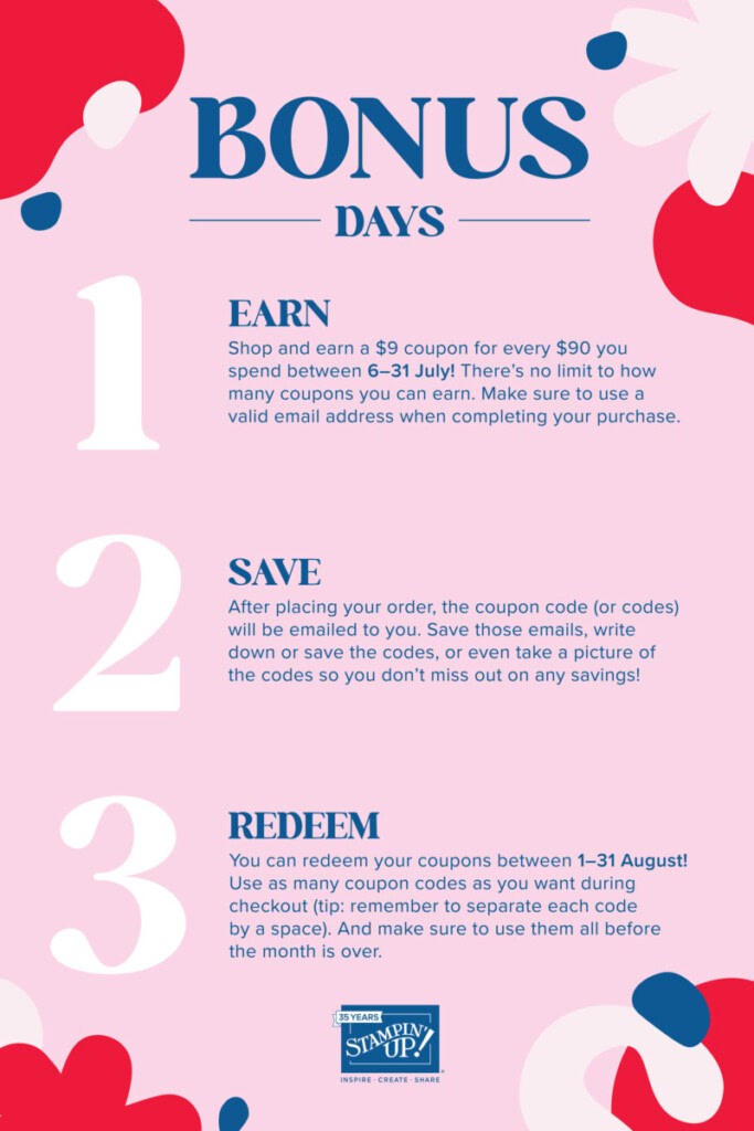 Stampin Up Bonus Days